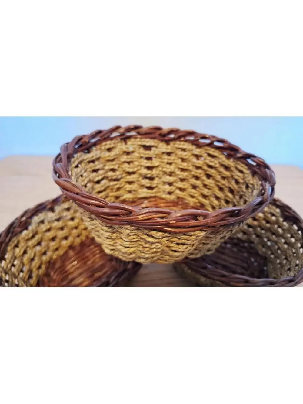 Handwoven Seagrass Baskets 6.5